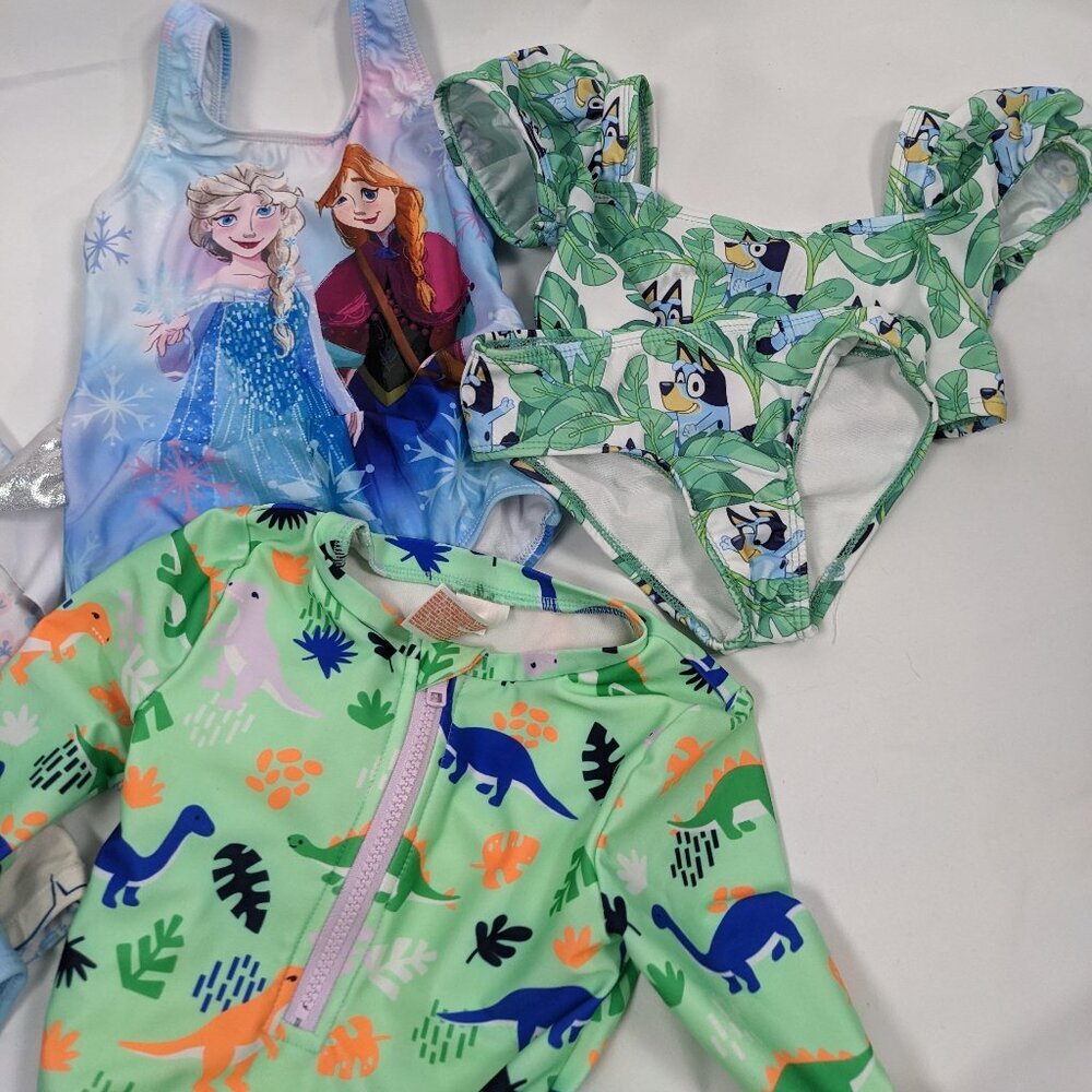 Toddler 4T Bathing Suit / Swim Bundle Disney Frozen Bluey Cat and Jack - Picture 3 of 4